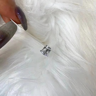 Crystal Zircon Not Easy To Fall Off Earrings / Easy To Wear Silver Magnetic Banquet Decoration Ear Clips #7