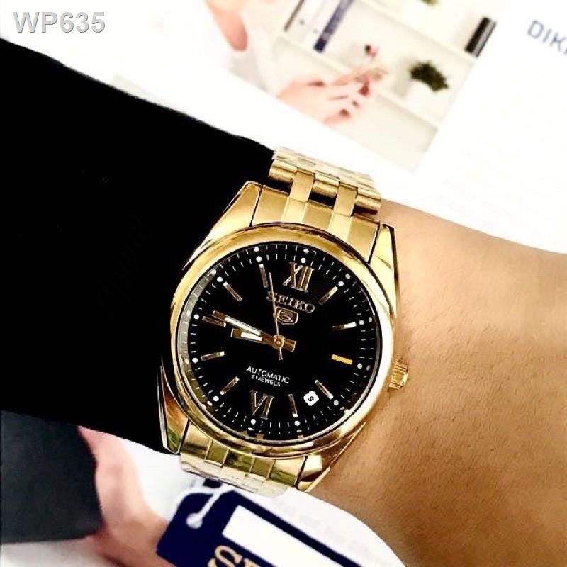 ○Relo SEIKO Watch Gold Stainless Steel Analog waterproof date day men Watches