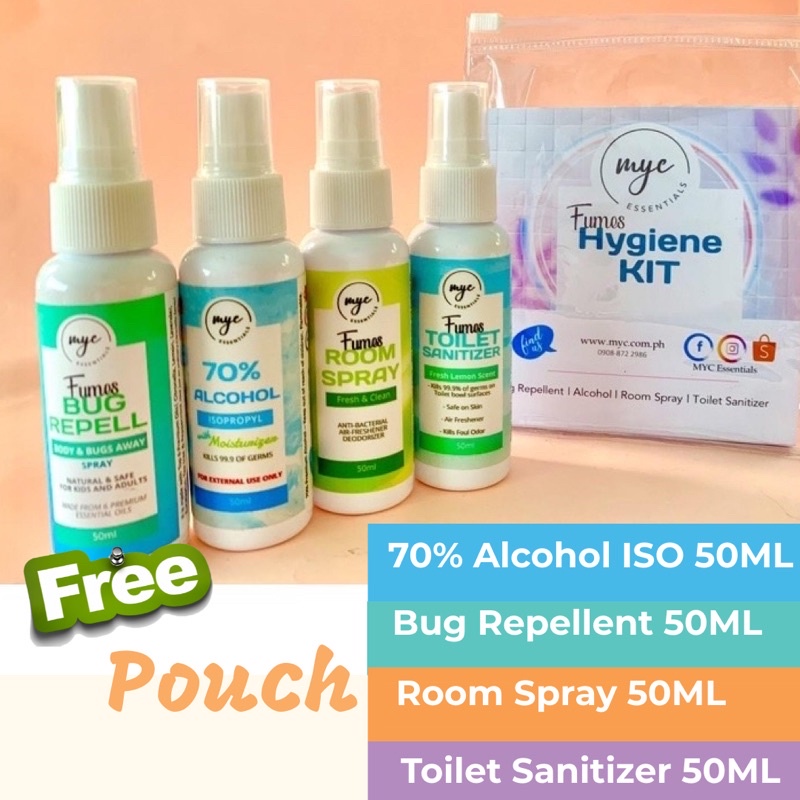 Fumes Bug Repellent 50ml In Hygiene Kit Alcohol, Room Spray & Toilet