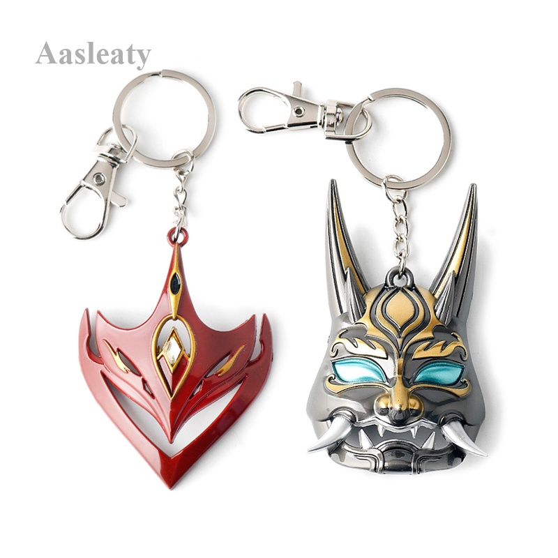 aasleaty Game Genshin Impact Cosplay Tartaglia Xiao Mask Keychain ...