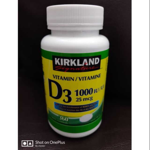 Kirkland Vitamin D3 1000 Iu 360 Tablets