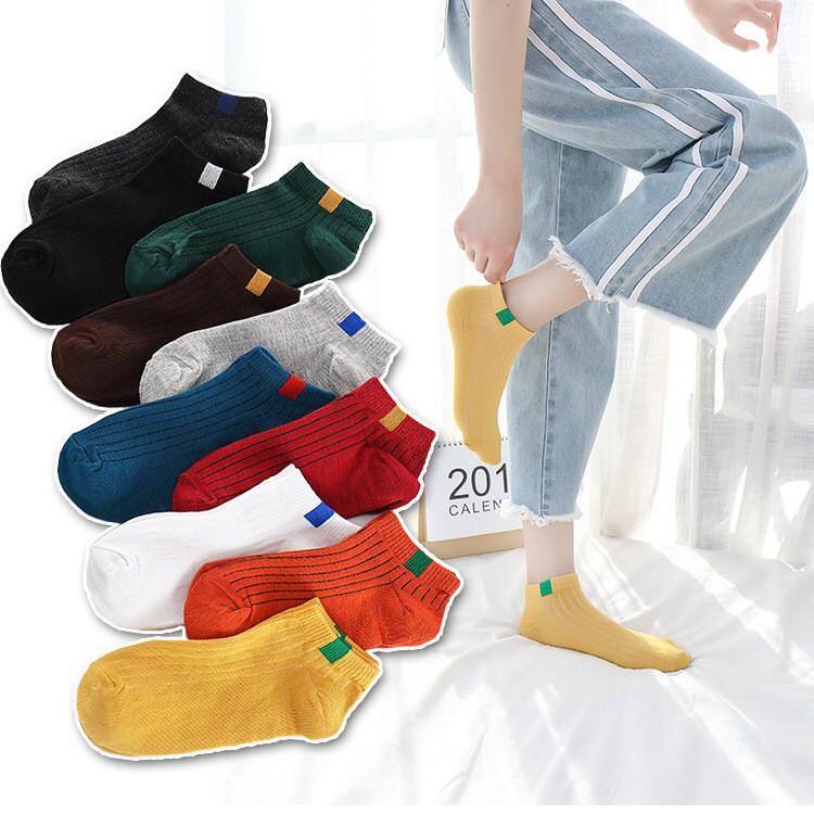 Korean Cute Sock Iconic Socks Plain Color Girl Ankle Socks | Shopee ...