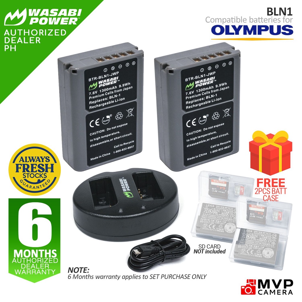 WASABI Power OLYMPUS BLN1 BLN1 BCN1 Battery and DUAL USB Charger MVP
