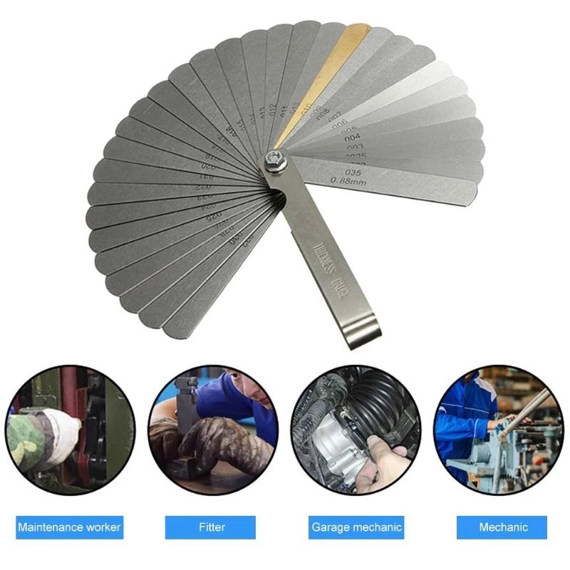 32 Blades Range Finder Feeler Gauge Valve Teaching Feeler Combination