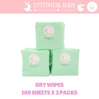 [3 packs] Cottontail Baby Tissue/ Dry Wipes (100pulls)