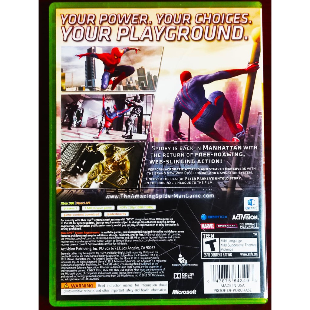 The Amazing Spider-Man - Xbox 360 | Shopee Philippines