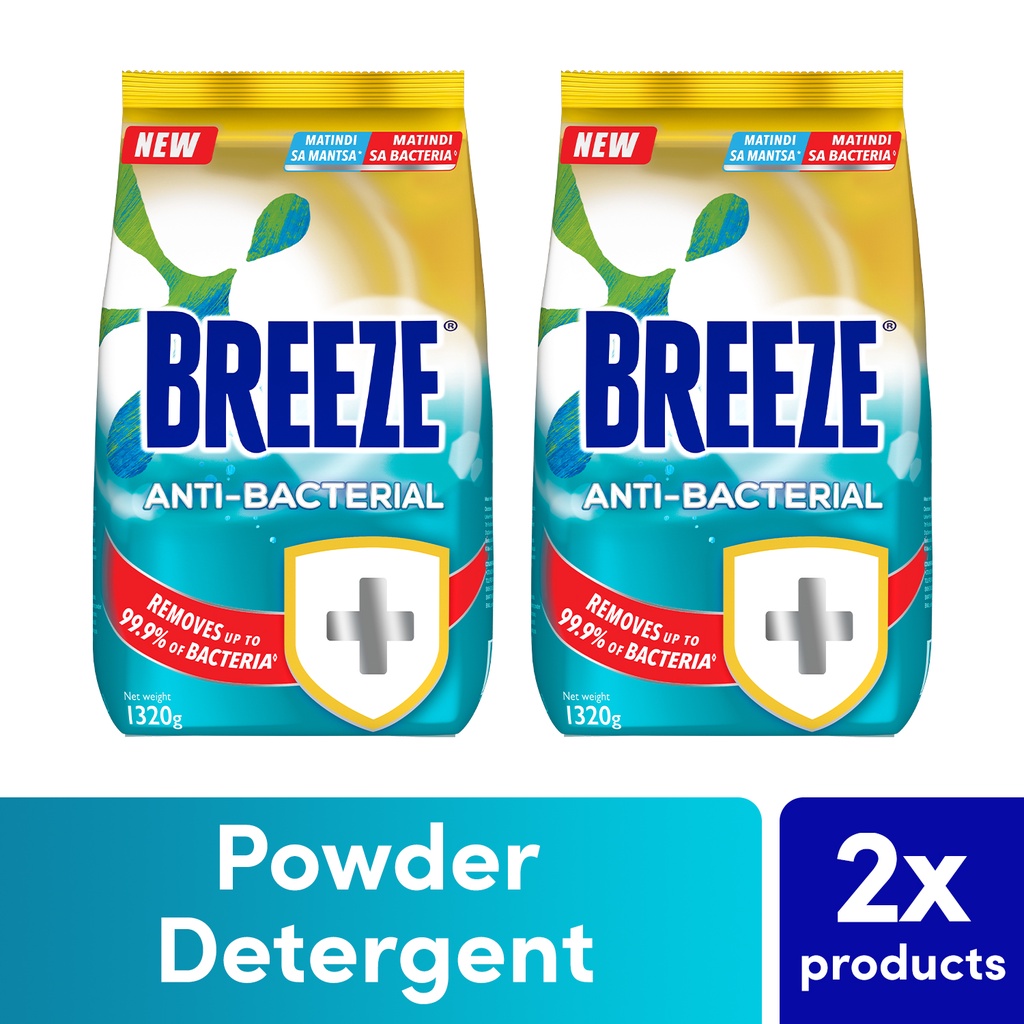 Breeze Antibacterial Laundry Powder Detergent 1320g Pouch 2x Shopee