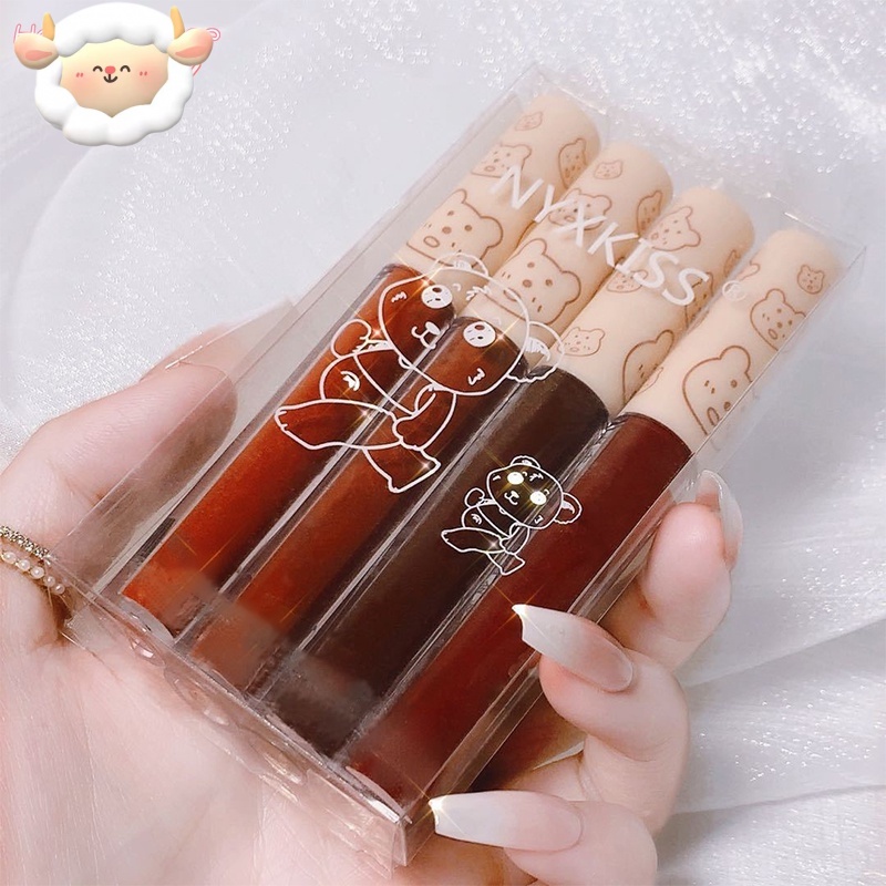 1Pcs Turbo Bear Lipstick Air Lip Glaze Matte Liquid Lip Gloss