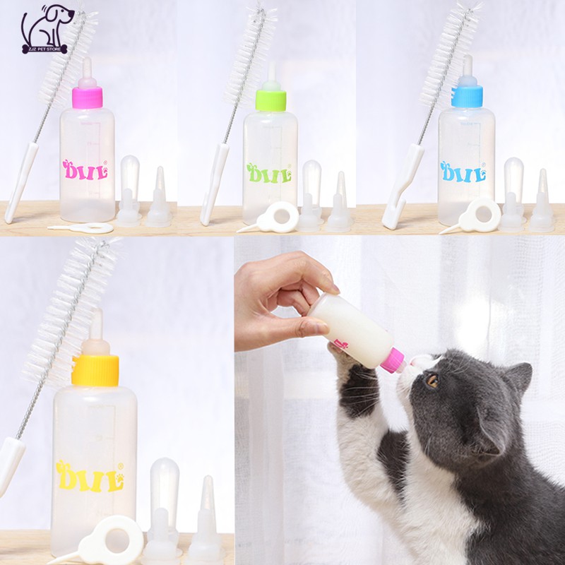 7 pieces Pet Puppy Kitten Nursing Bottle Feeding Bottle 60ML | Shopee