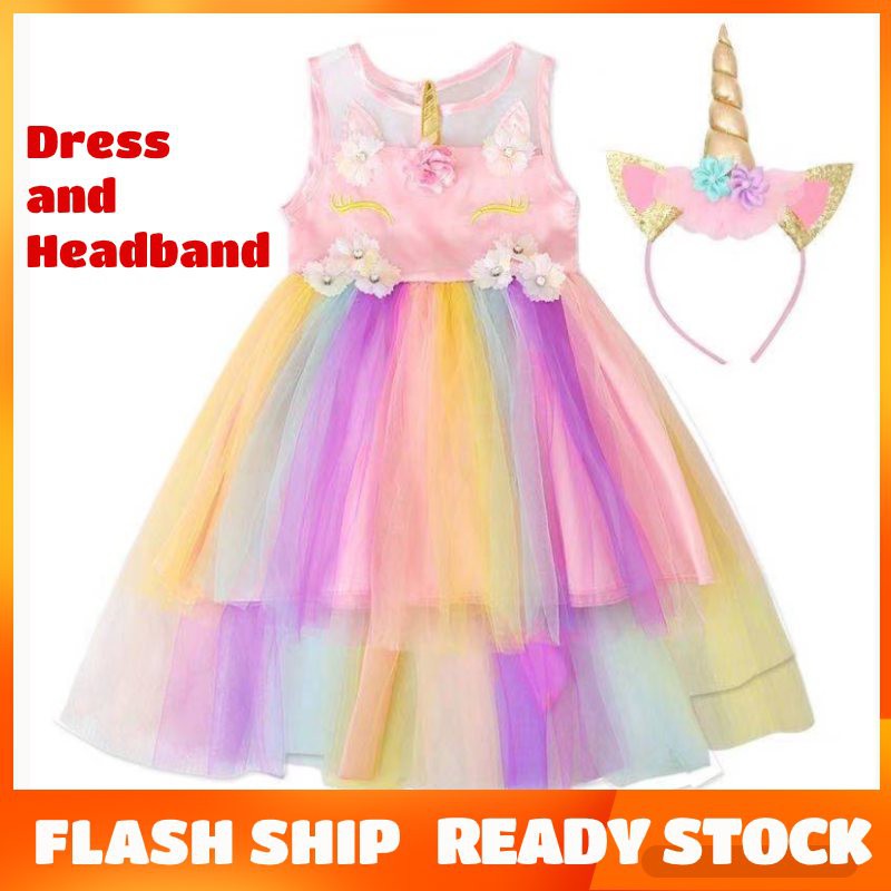 Unicorn Dress Princess Birthday Party Dress for Kids Girls High Quality Unicorn Costume Gown for