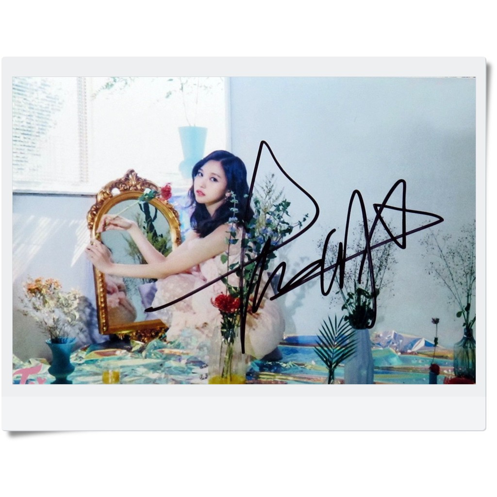 signed TWICE MINA autographed photo LIKEY Twicetagram k-pop | Shopee ...