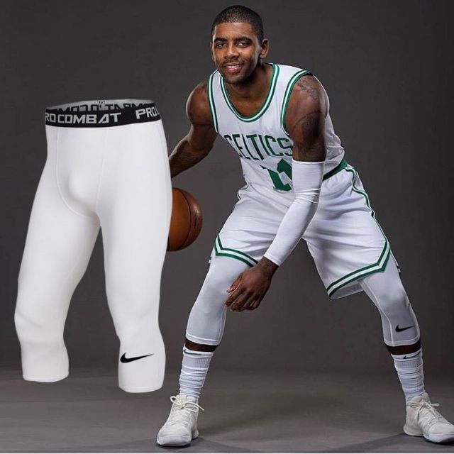 white basketball compression pants