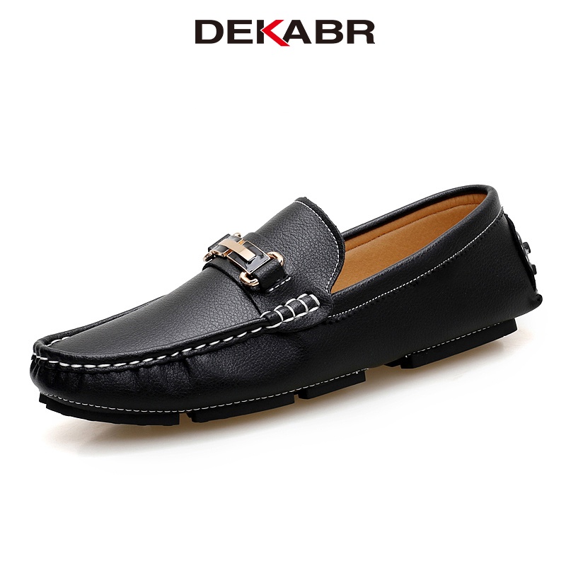 DEKABR Leisure Men Loafer Fashion Men Genuine Leather Slip-on Walking ...