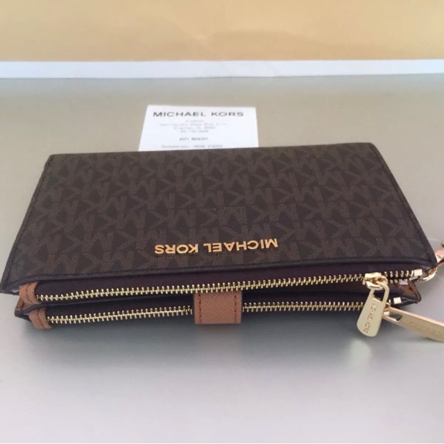 michael kors double zip wristlet