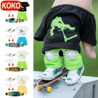 Mini Finger Scooter Set Skateboard with Pants and Shoes