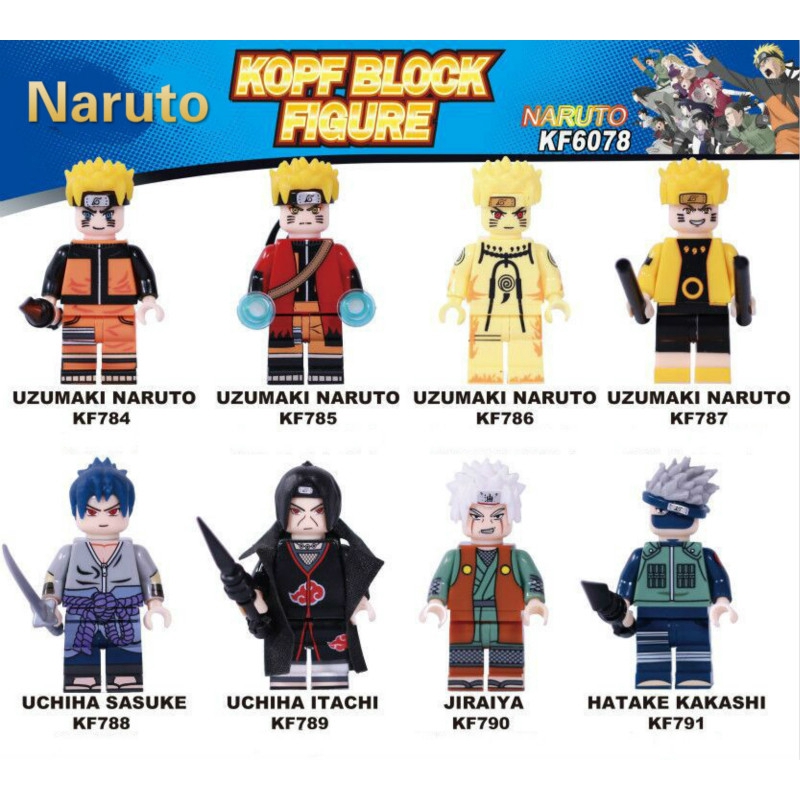 Naruto Bricks Minifigures Uzumaki Naruto Uchiha Sasuke Anime Building 