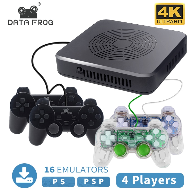 Datafrog wifi downloadable 4k video game console for ps1/psp retro game ...