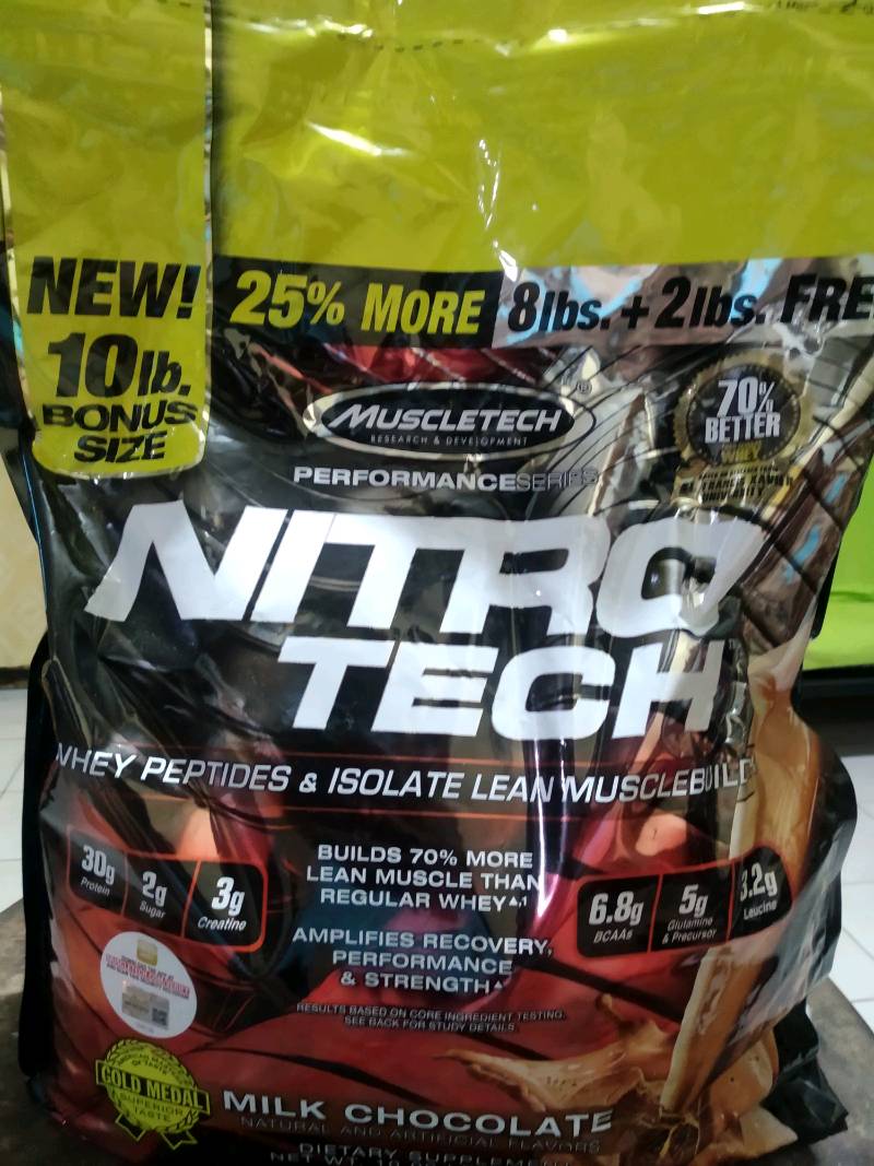 Muscletech Nitrotech Whey Protein Powder 10Lbs- Whey Isolate And Peptides |  Shopee Philippines