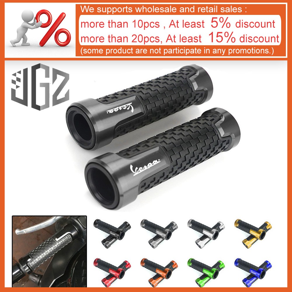 For VESPA Motorcycle CNC Aluminum Grip Rubber Gel Hand Grips Handlebar ...