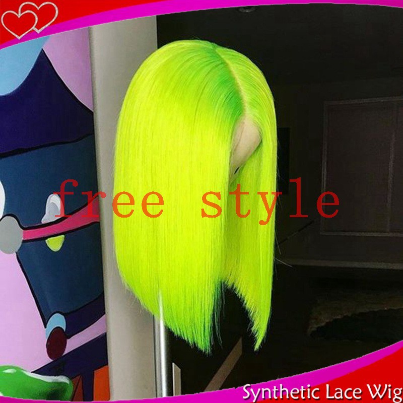 neon yellow wig