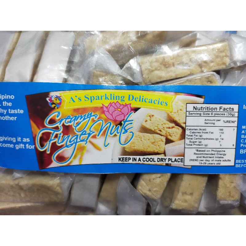 Creamy Finger Nuts, A's Sparkling Delicacies Shopee Philippines