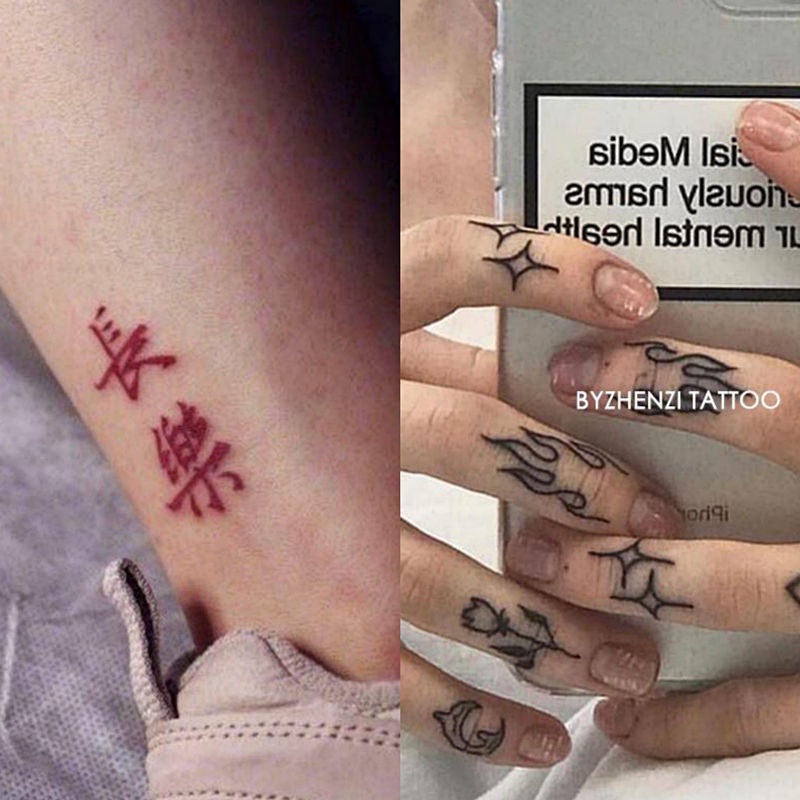 ❡Tattoo stickers font red text Changle traditional Changle long-lasting  waterproof men and women arm | Shopee Philippines