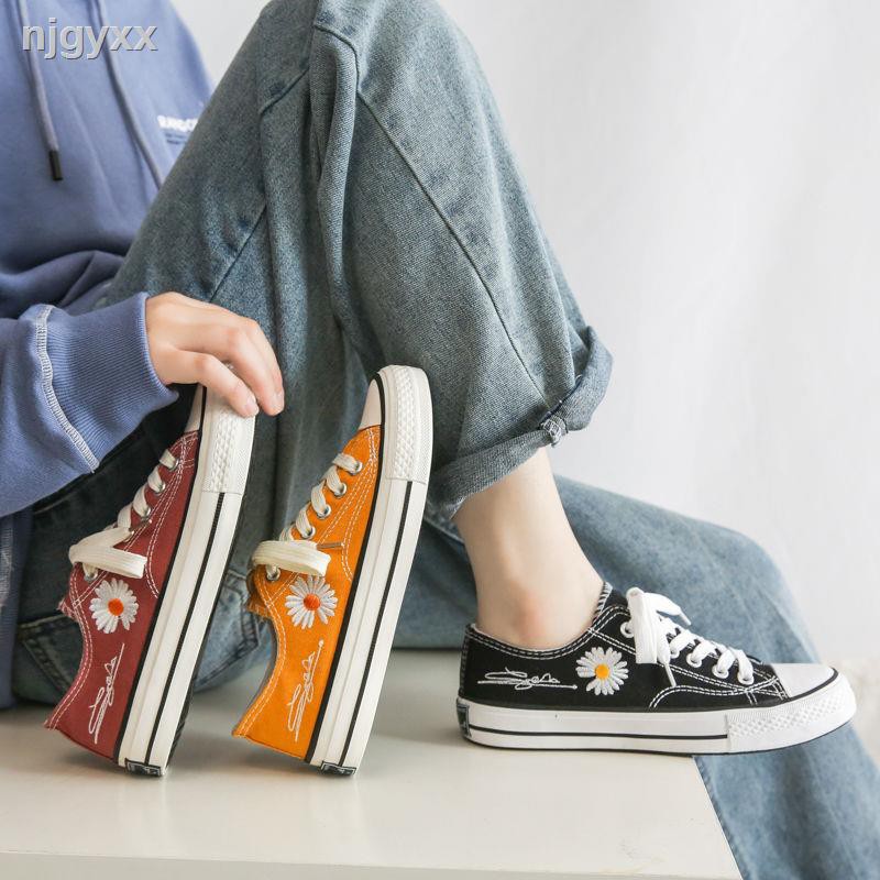 embroidered canvas shoes