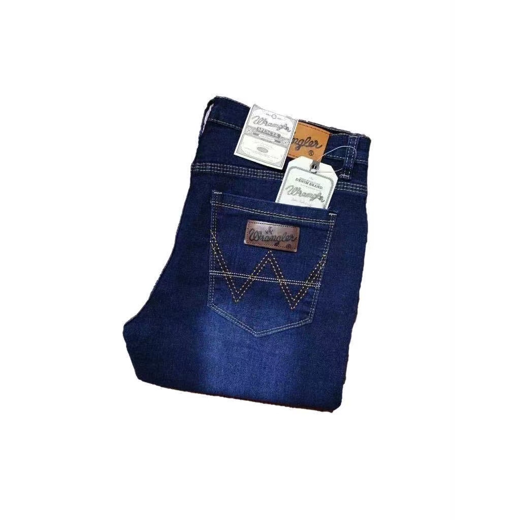 SF Wrangler Jeans straight cut light blue and dark blue denim pants for  mens | Shopee Philippines