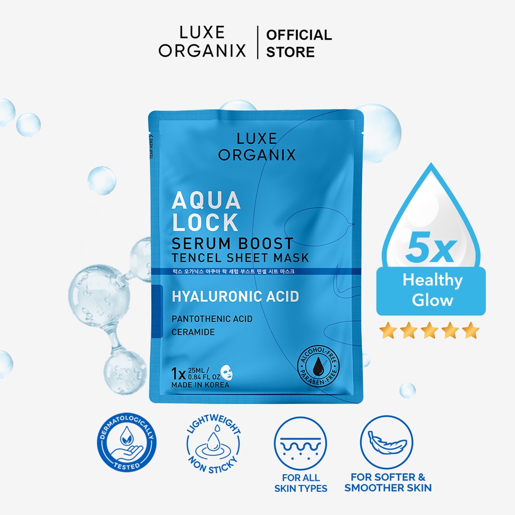 Luxe Organix Aqua Lock Serum Boost Sheet Mask 25ml Shopee Philippines 8558