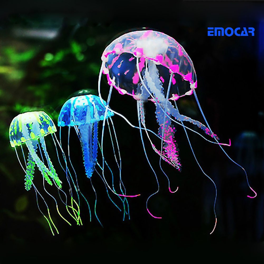 Glowing Luminous Artificial Jellyfish Aquarium Decoration Fish Tank Ornament #3