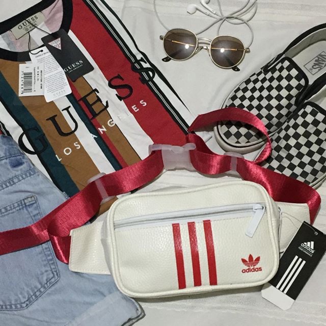 red and white adidas fanny pack