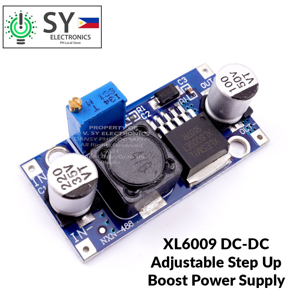XL6009 DCDC 3A Adjustable Step Up Power Supply Boost Converter Module