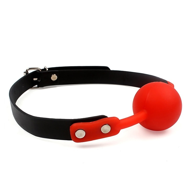 Event Party Game Mouth Silicone Ball Gag Pu Leather Mouth Gag Oral Fixation Mouth Stuffed Flirt
