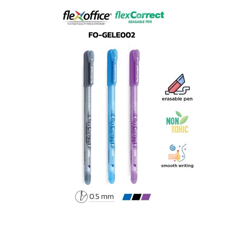 FlexOffice FlexCorrect Erasable Gel Pen FOGELE002 0.5mm Shopee Philippines