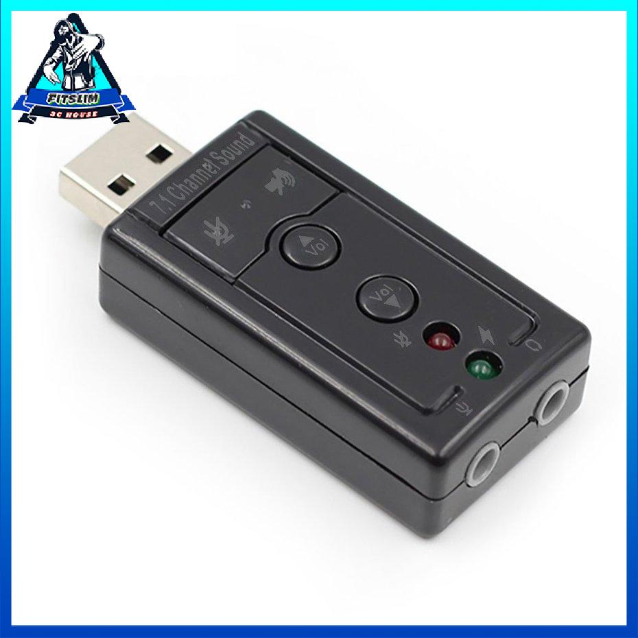 7.1 External USB Sound Card To Jack 3.5mm Headphone Digital Audio