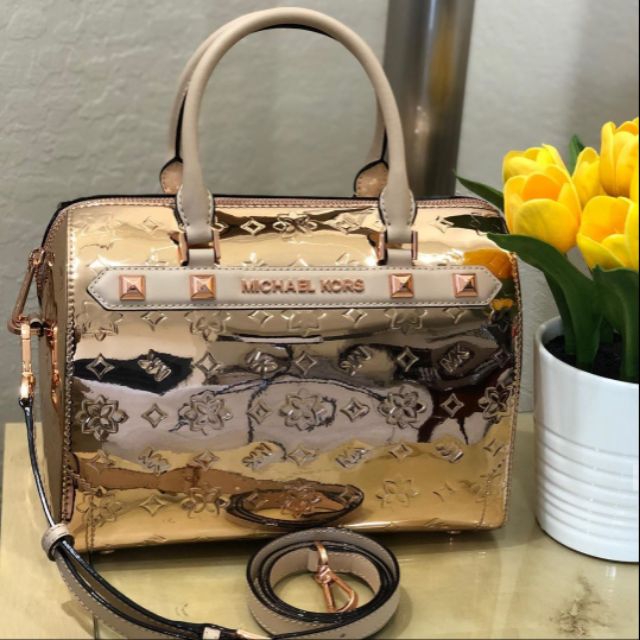 michael kors duffle bag gold