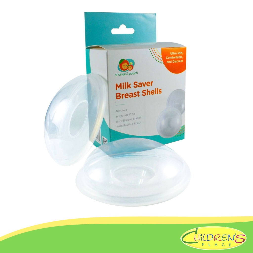 Orange and Peach Milk Saver Breast Shells for Breastfeeding Moms