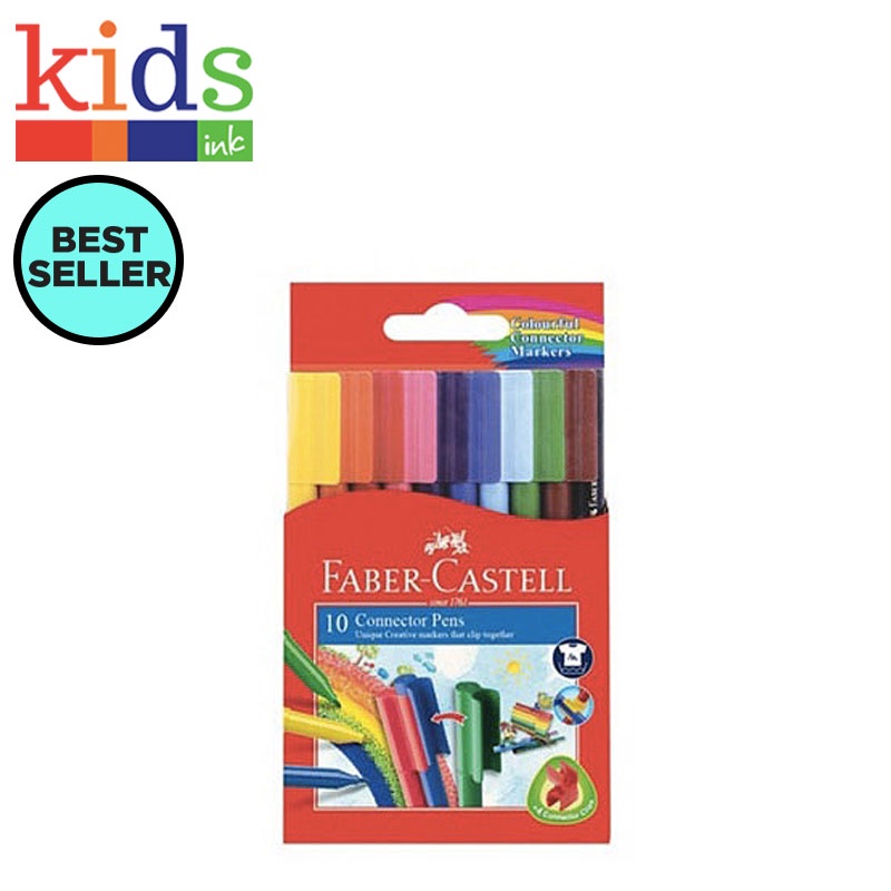 Faber-Castell Washable Ink Marker 11150A 10 Connector Pens - Kids Ink