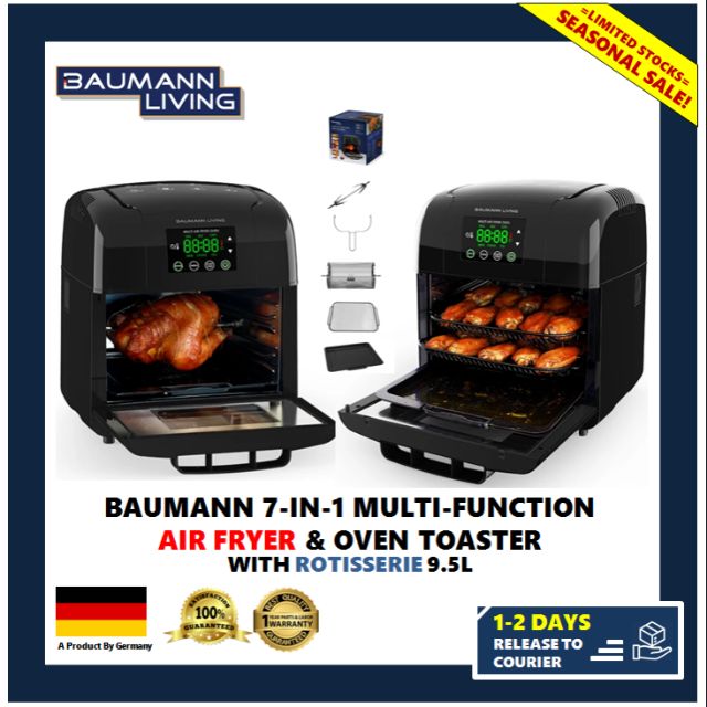 Baumann 7in1 Multifunction Air Fryer & Oven Toaster with Rotisserie