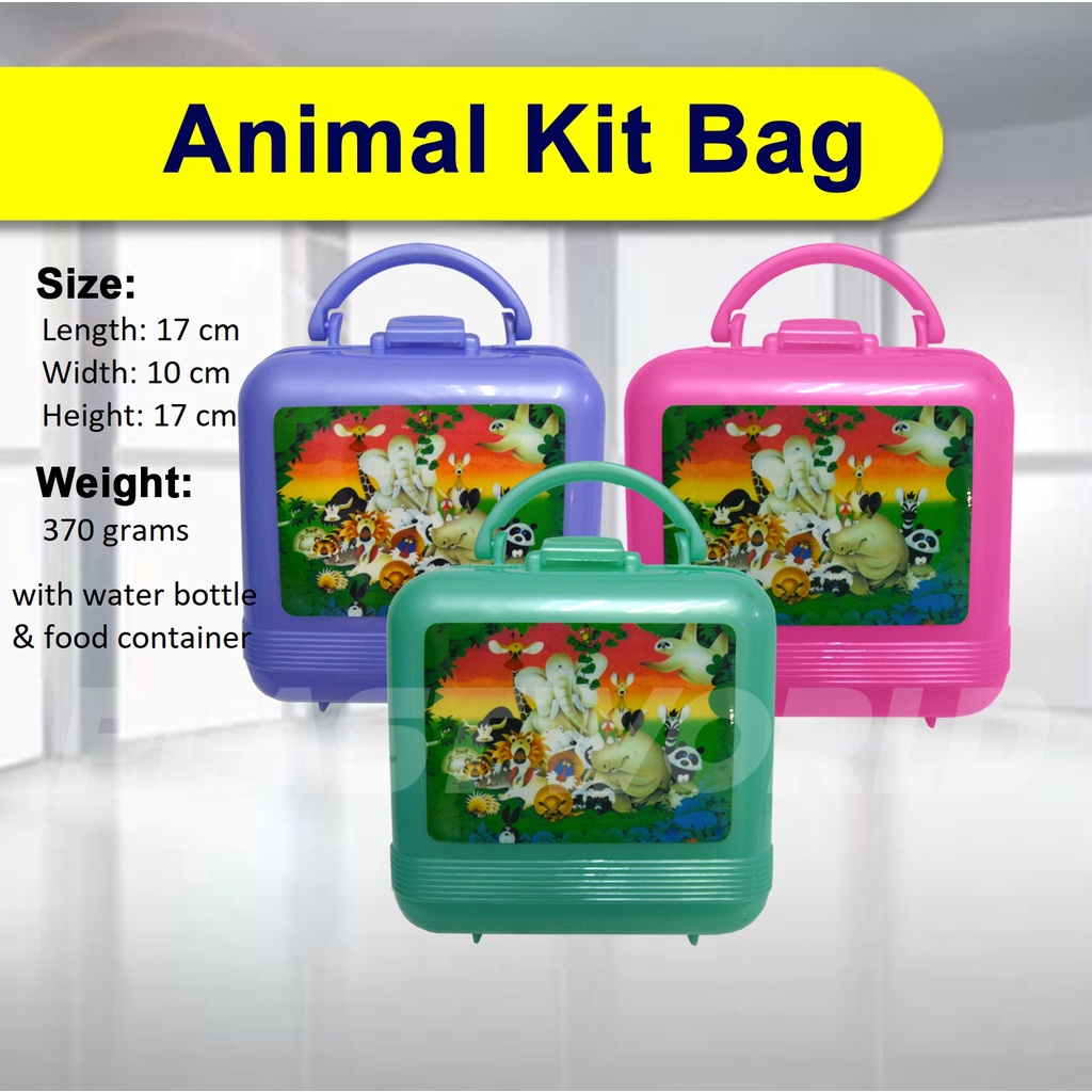 Animal Lunch box / Lunch kit / Baunan for kids / with water bottle and