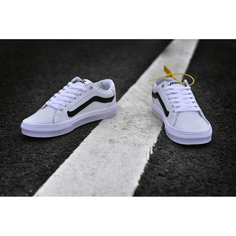 vans old skool all white leather