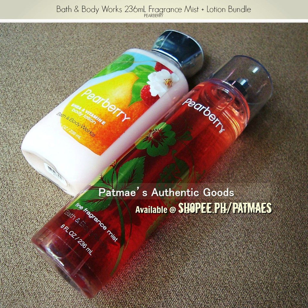 Bundled Bath & Body Works Mist and Lotion Pearberry 236mL Shopee