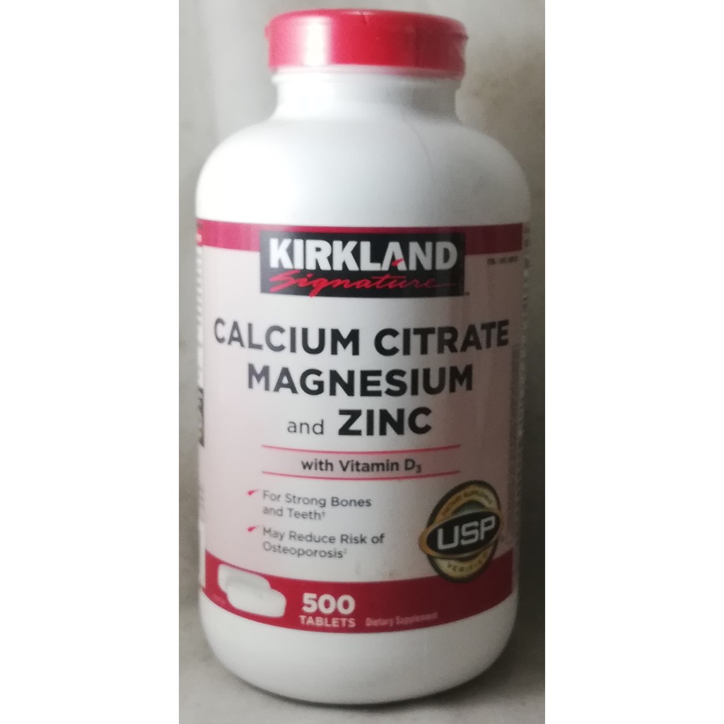 Kirkland Calcium Citrate Magnesium Zinc 500 Tablets