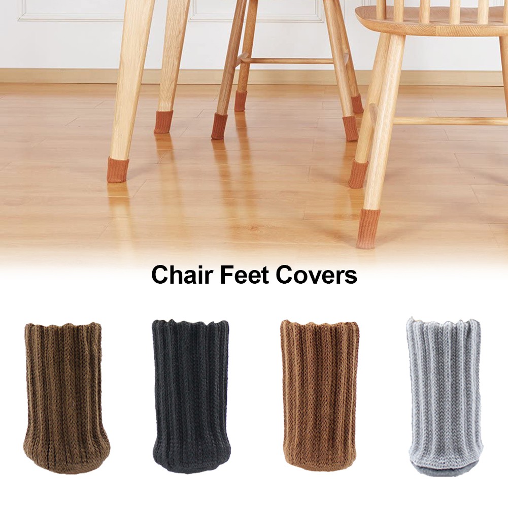 24 pcs chair leg socks furniture leg socks knitted furniture caps set  nonslip chair leg floor protectors chair feet covers