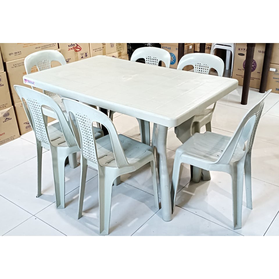 WHITE TABLE SET FOR 6 SEATERS (METRO MANILA AND BULACAN AREA ONLY) Shopee Philippines