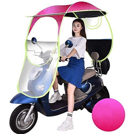 Bicycle Electric Folding Sunshade Cover Fully Enclosed Motor Scooter Umbrella Mobility Sun Shade & Rain Cover Waterproof,Black 