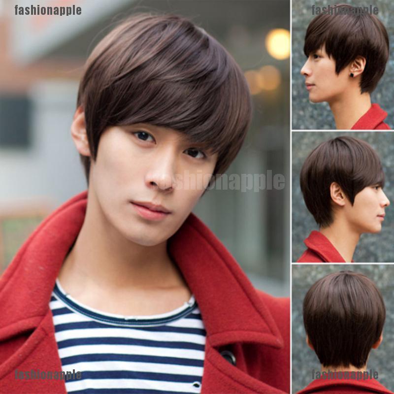 Faph Korean Men S Handsome Short Straight Hair Full Wigs