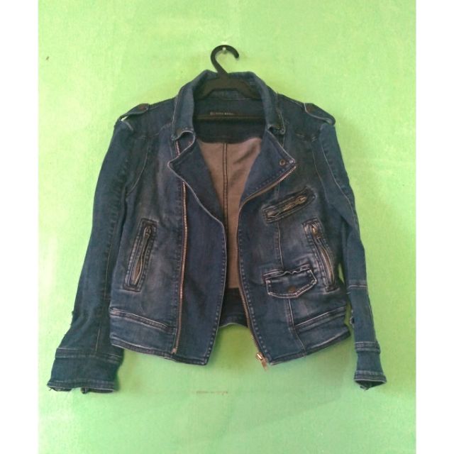 zara green leather jacket