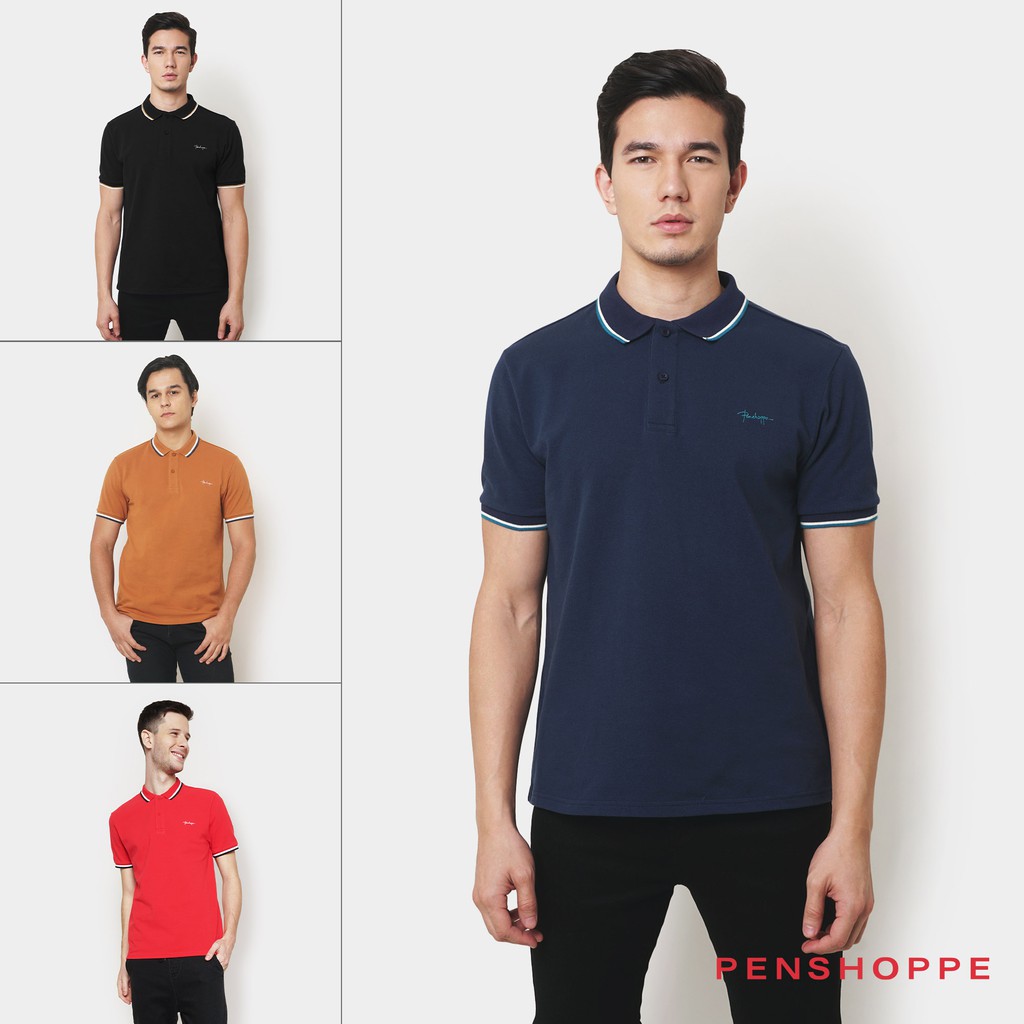 Penshoppe Scribble Relaxed Polo With Collar Tipping For Men | Shopee ...