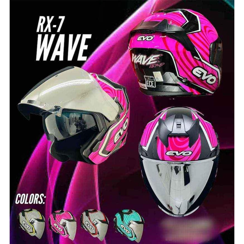 EVO RX7 Wave Half Face Dual Visor Helmet Shopee Philippines